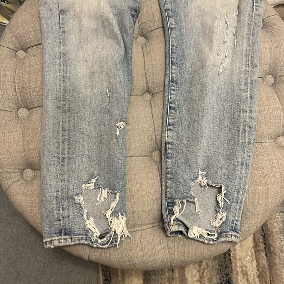 Agolde Sophie Crop Jean With Chewed Hem and Waistband - Picture 10 of 12